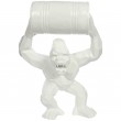 Gorille singe tonneau agressif statue blanche en origami 67 cm
