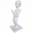 Statue en résine blanche le célèbre Manneken-Pis doigt d'honneur 35 cm