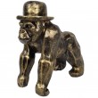 Statue gorille résine singe en origami doré antique - 25 cm