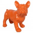 Statue chien bouledogue Français orange en résine - Pablo - 27 cm