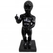 Statue Manneken-Pis en résine noir doigt d'honneur 35 cm
