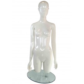 Statue buste de mannequin laqué blanc réglable 167 cm maxi