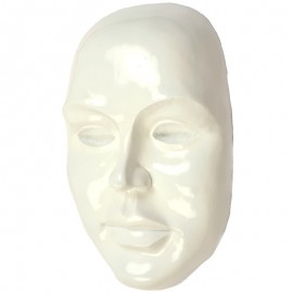 Statue visage de femme murale 3D blanc - 41 cm