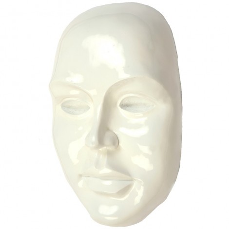 Statue visage de femme murale blanc - 41 cm