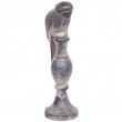 Statue perruche en fonte grise - 30 cm