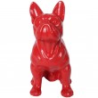 Statue en résine chien bouledogue Français rouge assis Luc - 31 cm