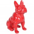 Statue en résine chien bouledogue Français rouge assis Luc - 31 cm