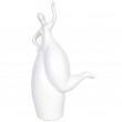 Statue en céramique blanche femme ronde bras levé - 30 cm
