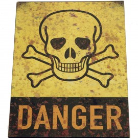 PLAQUE tôle danger en fer - 25 cm