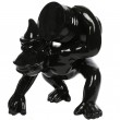 Statue gorille résine noir Donkey Kong singe au tonneau 60 cm