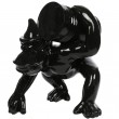 Statue en résine noir Donkey Kong gorille singe au tonneau 60 cm