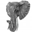 Statue en résine trophée tête d'éléphant couleur béton - 45 cm