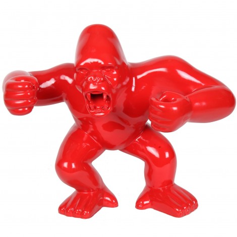 Statue en résine Donkey Kong gorille singe debout rouge Damien 57 cm 