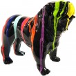 Statue en résine CHIEN bouledogue anglais multicolore - 28 cm