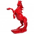 Statue cheval en résine cabré rouge - 90 cm