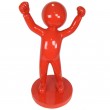Statue design en résine rouge personnage tête ronde 100 cm