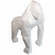 Statue gorille résine origami de couleur blanc 130 cm