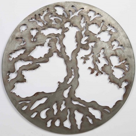 Tableau panneau arbre de vie en fer diamètre 100 cm