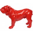 Statue en résine rouge chien bouledogue anglais sur pattes 75 cm