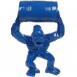 Gorille tonneau agressif statue bleu en origami 67 cm