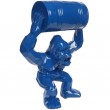 Gorille tonneau agressif statue bleu en origami 67 cm