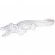 Statue en résine crocodile blanc gueule ouverte - 70 cm