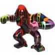 Statue en résine Donkey Kong gorille singe debout multicolore fond noir 57 cm