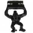 Gorille tonneau agressif statue noire en origami 67 cm