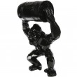 Statue gorille tonneau agressif noir en origami 67 cm