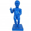Statue Manneken-Pis en résine bleu doigt d'honneur 35 cm