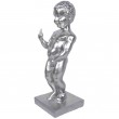 Statue en résine Manneken-Pis argent doigt d'honneur 35 cm