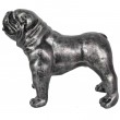 Statue en résine CHIEN bouledogue anglais patine acier - 28 cm