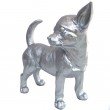Statue CHIEN chihuahua argent - 30 cm