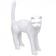 Statue en résine chat blanc - 105 cm