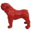 Statue en résine CHIEN bouledogue anglais de couleur rouge - 28 cm