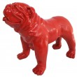 Statue en résine CHIEN bouledogue anglais de couleur rouge - 28 cm