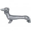 Statue chien teckel argent en résine - 40 cm