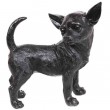 Statue en résine CHIEN chihuahua noir - 30 cm