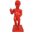 Statue Manneken-Pis en résine rouge le célèbre Belge doigt d'honneur 35 cm