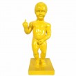 Statue Manneken-Pis en résine jaune le célèbre Belge doigt d'honneur 35 cm