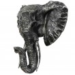 Statue en résine trophée tête d'éléphant couleur acier- 45 cm