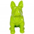 Statue en résine chien bouledogue Français assis vert - 40 cm