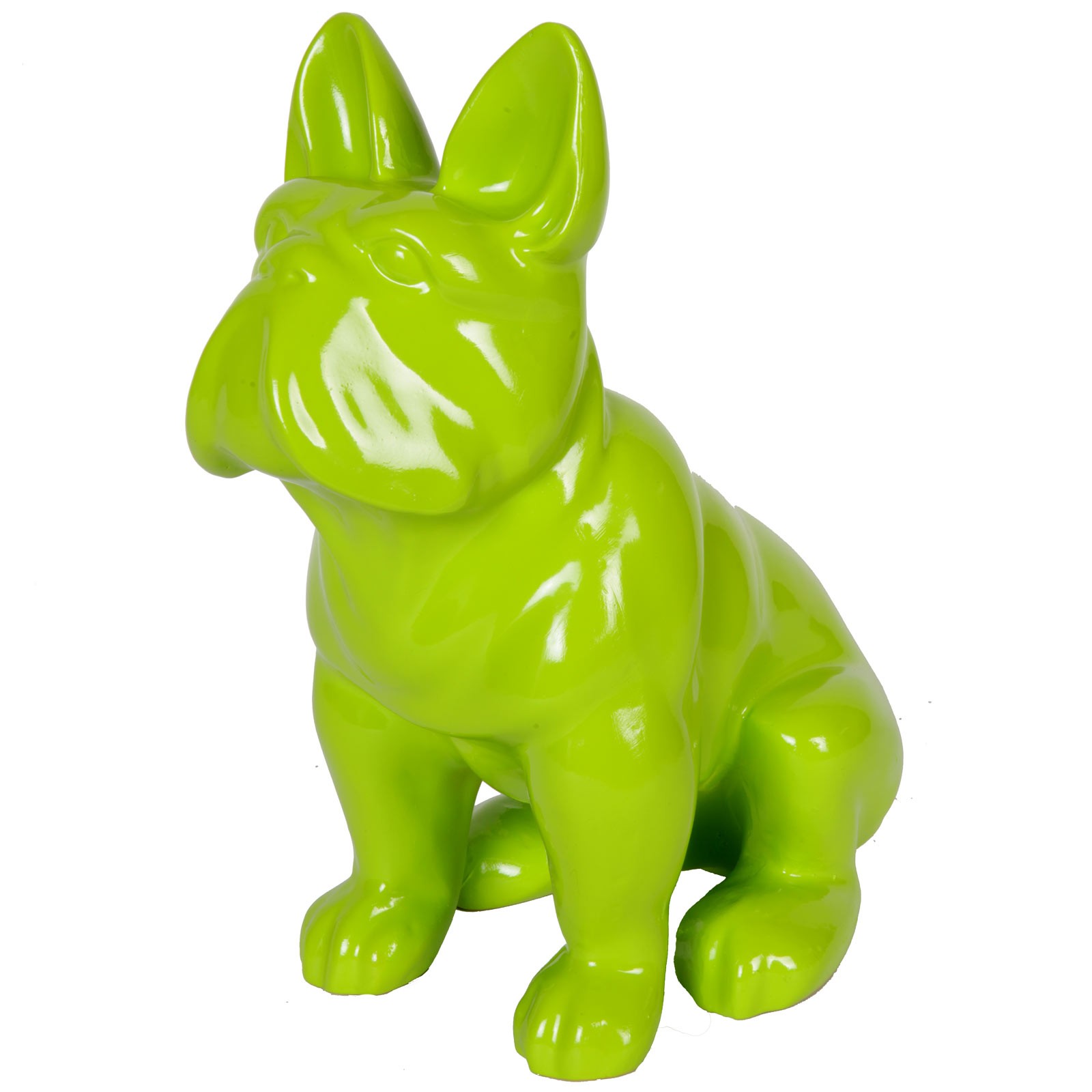Jaccmlit Plateau Vide-Poches Bulldog Français - Sculpture Résine Décorative Vert