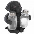 Service à condiments sel et poivre chien labrador noir - 14 cm