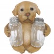 Service à condiments sel et poivre chien labrador marron - 14 cm