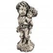 Statue en béton garçon et petite fille joueurs 48 cm