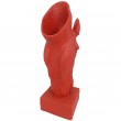 Jardinière en résine statue tête de cheval de couleur rouge 75 cm