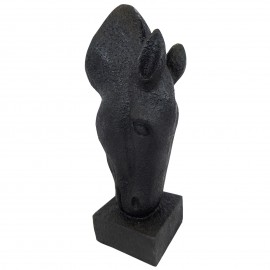 Jardinière en résine statue tête de cheval de couleur noire 75 cm