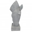 Jardinière en résine statue tête de cheval de couleur gris clair 75 cm