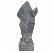 Jardinière en résine statue tête de cheval de couleur gris foncé 75 cm